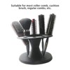 8 Holes Round Comb Storage Stand Plastic Black Desktop Organisation