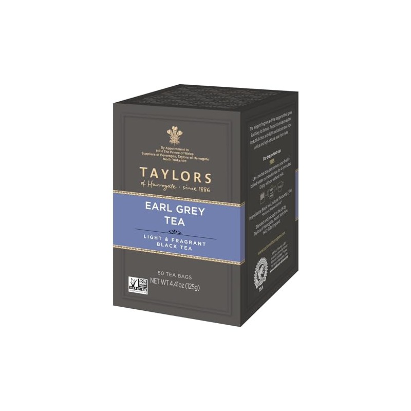 Taylors of Harrogate Earl Grey, Black Tea, Pillow Bags, 50