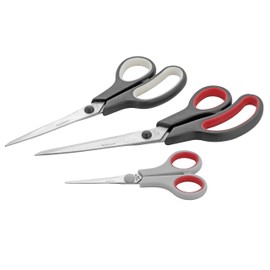 Esmeyer 185 3-Piece Scissors Set Trio Cut In Gift Box With Transparent Lid, Stainless Steel with Soft Touch Handles