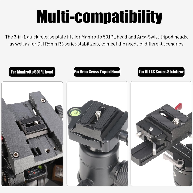 FOTGA 3-in-1 Top Quick Release Plate Base Plate for DJI