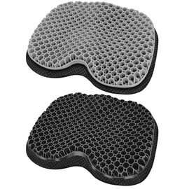 NEW-Vi Anti-Slip Kayak Seat Cushion - Waterproof Thicken Gel Boat Kayak Canoe Rowing Stadium Pad for Sit in Kayak Chair Kayak Accessories Equipment Gear for Fishing Kayak (Black+Grey)