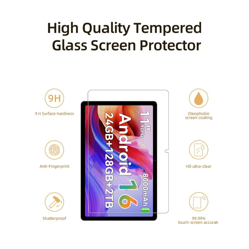 WUNIAK Screen Protector for KINGRID T90 11 inch Android 16