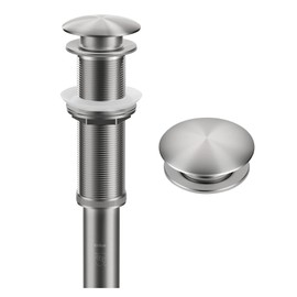 KRAUS Bathroom Sink Pop-Up Drain with Extended Thread for Thicker Countertops and Glass Sinks in Spot-Free Stainless Steel, PU-L10SFS