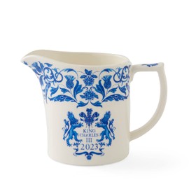 Spode King Charles III Coronation Cream Milk Jug 280l, Blue & White Pattern UK Made