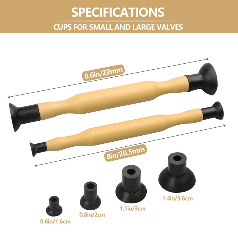YanTone Valve Lapper Set with 4 Suction Plates, Double Ended