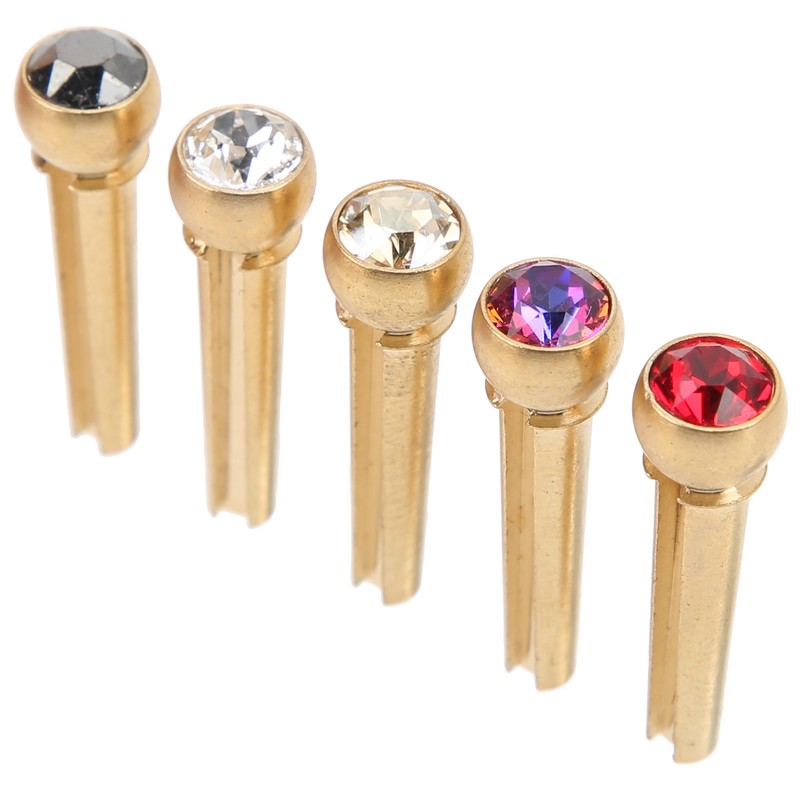 5Pcs Guitar Bridge Pin String Peg Brass Endpin Accessory Replacement