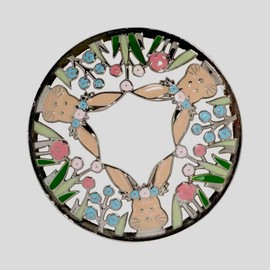 Easter Metal Bunnies and Flowers Yankee Illuma-Lid Jar Candle Topper