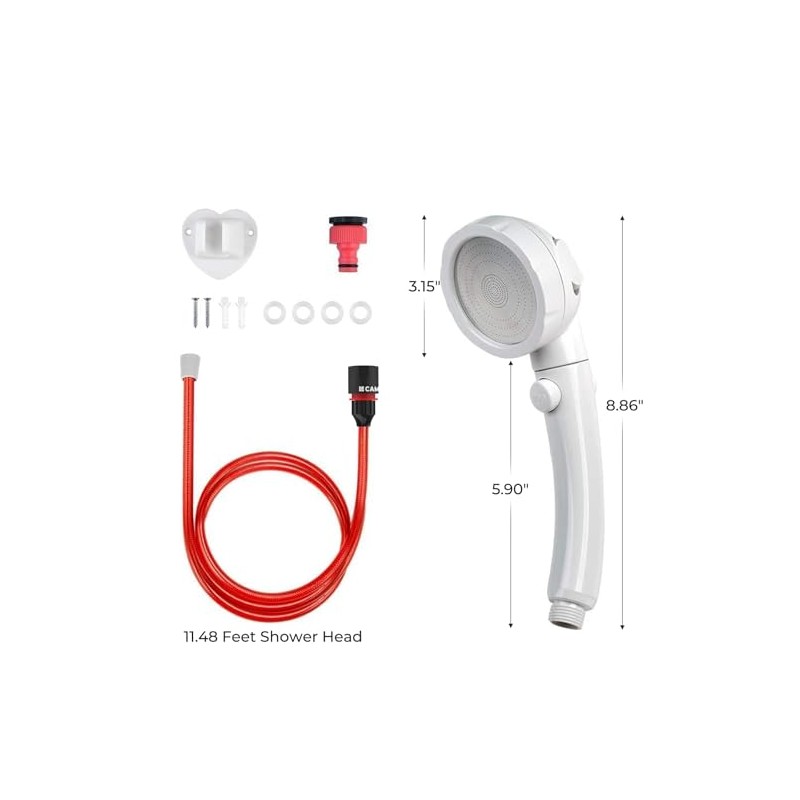 CAMPLUX Hand Held Showerhead with 11.48 FT Hose, Portable Spray