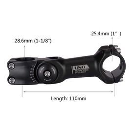 Bike Stem FOMTOR 25.4mm 110mm Adjustable 0~60 Degree UNO MTB Adjustable Handlebar Stem for Most Mountain Bike Road Bike (Fit for 1'' Handlebar)