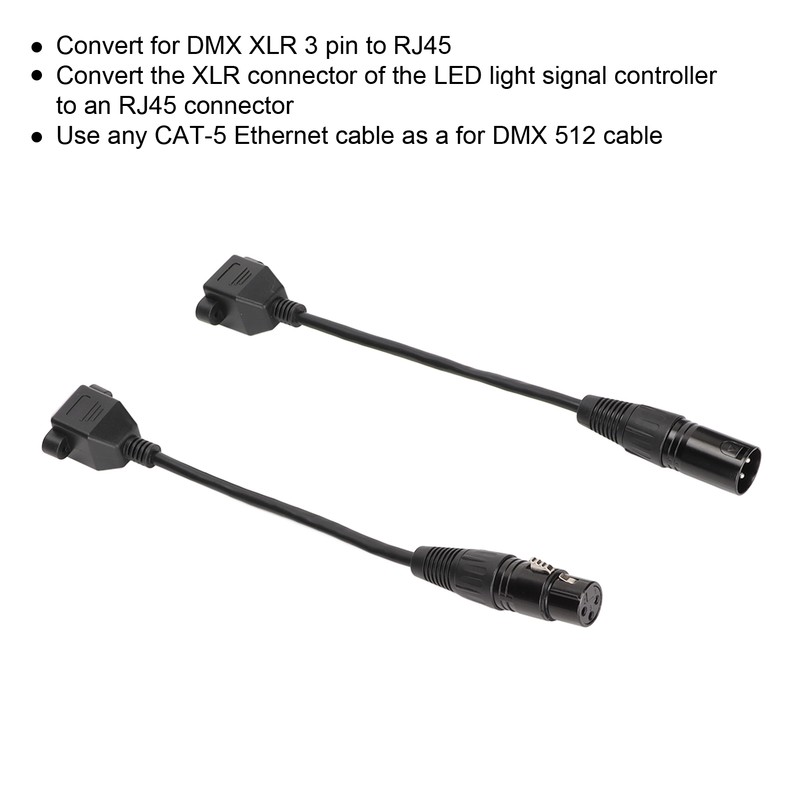 2pcs XLR3 to RJ45 Cable 3pin Plug and Play Female