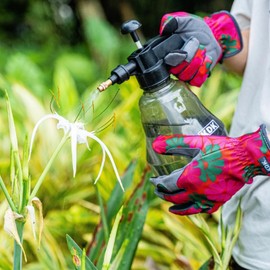 KDK GardenIing Gloves for Women, Thorn Proof Ladies Garden Gloves Puncture Resistant Leather Work Gloves for Planting, Digging, Weeding, Pruning 1 Pair Gardening Work Gloves (M-Daisy)