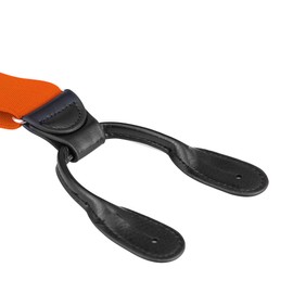 Buyless Fashion Button End Suspenders for Men - 48" Adjustable Straps 1 1/4" - Y Shape - 5113-Orange