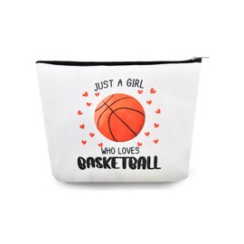 Basketball Makeup Bag Gifts Girls Basketball Lovers Birthday Christmas Gift for Daughter Cosmetic Toiletry Bag Just A Girl Who Loves Travel Accessories Bags for Bestie Sister