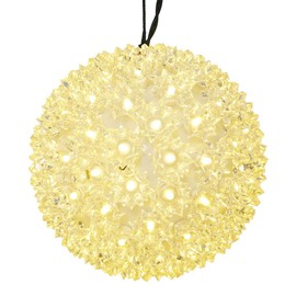 Vickerman 7.5" Starlight Sphere Christmas Ornament - Yellow/Gold - 100 Warm White Wide Angle LED Lights - Indoor/Outdoor Use - UL Approved - Unique Christmas Ornament