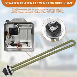 520900 RV Water Heater Element for Suburban SW Series Electric Water Heater, 520789 232794 Heating Element Replacement RV Water Heater Parts SW12DE, SW10DE etc Water Heater- 1440W 120V RV Element