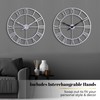 CLXEAST Large Modern 30 Inch Wall Clock Silver, Oversized Big
