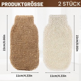 Set of 2 Natural Fibres Body Care Exfoliating Gloves