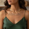Collar Multicapa Oro 18k Acero Inoxidable 40+5cm Diseño Serpiente