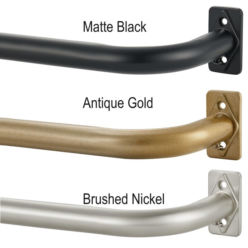 2 Pack Curtain Rods 84-120 Inches, Antique Gold Curtain Rods