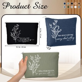 Huhumy 20 Pcs Christian Gifts for Women Religious Makeup Bags Cosmetic Inspirational Bible Verse Pencil Pouch with Zipper Mothers Day Thank You Church Gift Mom Travel Employee(Neutral,Aesthetic)