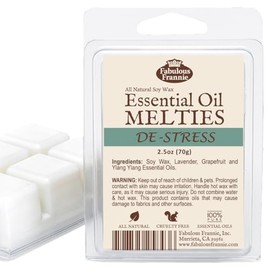 Fabulous Frannie De-Stress Pure & Natural Soy Candle Meltie/Tart/Melts Made with Pure Grapefruit, Ylang Ylang and Lavender Essential Oils 2.5oz