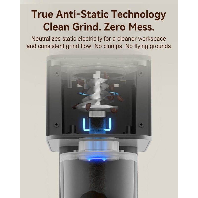 MOKKOM Coffee Grinder Electric with Scale, Conical Burr Coffee Grinder