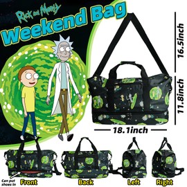 Funny Travel Duffle Bag, Gym Weekend Bags with Shoe Compartment, Sport Dance Bag, Hospital Bag for Labor and Delivery, Sleepover Overnight Athletic Bag (Black-1)