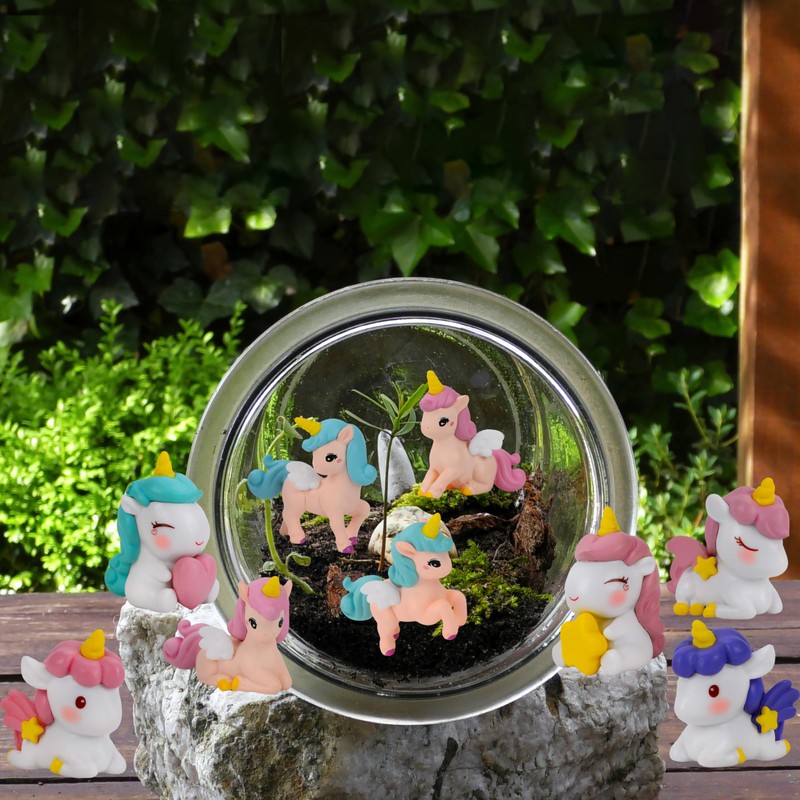Mood Lab Miniature Unicorn Figurines Set - Funny Mini Statue