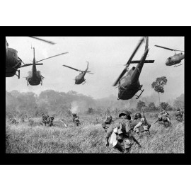 Vietnam War US Army Landing Zone Drop PHOTO Helicopters Fire Machine Guns 66