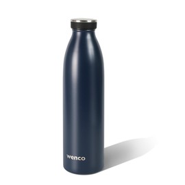 wenco Stainless Steel Drinking Bottle 0.75 L / 750 ml Insulated and Leak-Proof for Cold and Hot Drinks Can Also Be Used as Thermos Flask BPA Free - Blue, Dark Blue