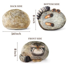 Sew Butiful Steppe Cat Plush 35cm/14inch Pallas Cat Stuffed Animal, Cute Plushies for Girls, Soft Plush Pillow, Throw Pillow Doll Decoration Doll Birthday Gift for Kids Boys Party