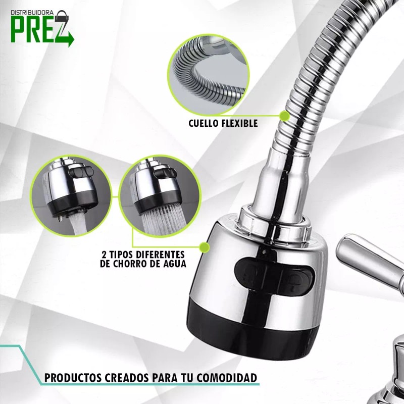 Prez Grifo Mezcladora Fregador Llave Inoxidable Flexible Sp-80067