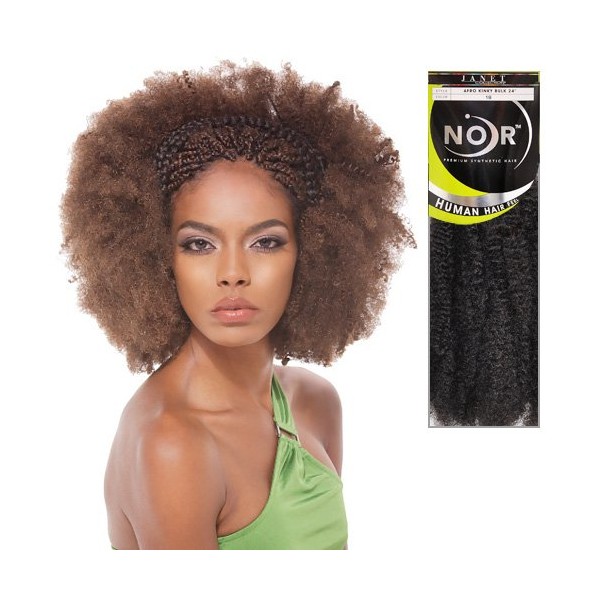 Janet Collection Synthetic Hair Braids Noir Afro Kinky Bulk 24" (613)