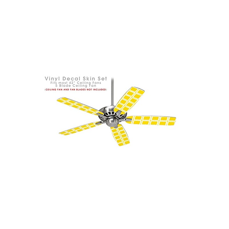 Squared Yellow - Ceiling Fan Skin Kit fits most 42