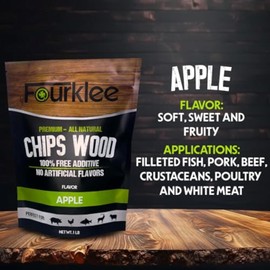 FOURKLEE Wood Chips for Smoker -Smoker Wood Chips - Hickory Wood Chips - Apple Wood Chips - Wood Chips - Smoking Wood -6 Pack 1lb Each.