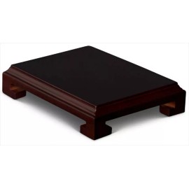 China Furniture and Arts US Seller - 6 x 4.5 Inch Dark Brown Wooden Rectangular Chinese Stand