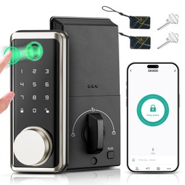 Smart Locks Front Door, Keyless Entry Door Lock with App Control, Fingerprint Deadbolt Alexa with Touchscreen Keypad Code, Bluetooth Electronic Deadbolt Auto-Lock for Home