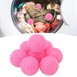 Omabeta 8pcs Dryer Balls Soft Washing Balls, Laundry Washing Ball Reusable Prevent Tangling Stain Removal PVC Softener Ball for Washing Machine for Quick Drying(Pink)