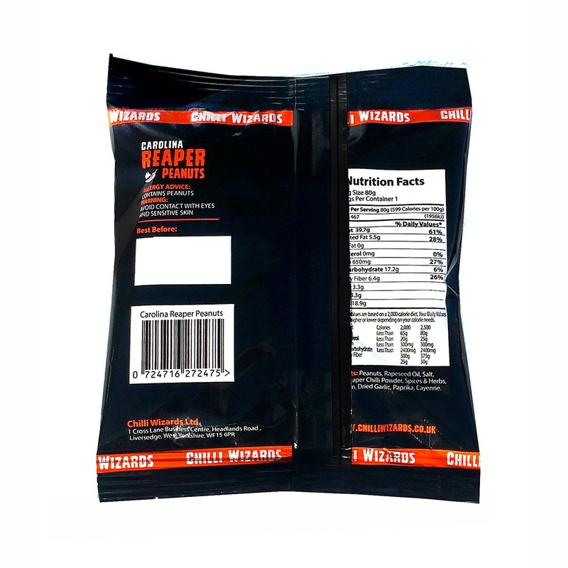 Carolina Reaper Peanuts - Hot as Hell Seasoned Peanuts 80g