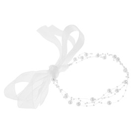 COLLBATH Elegant Multi-layer Pearl Necklace with Lace Hair Band Vintage Bridal Headpiece with Ribbon for Women and Girls Chic Fashion Pearl Jewelry for Weddings and Special Occasions