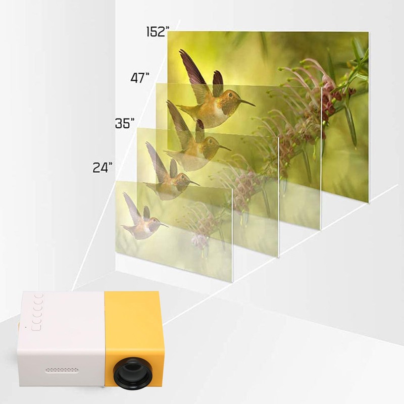 Mini Portable Movie Projector HD 1080P HiFi 200 Lm, Compact