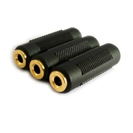 Posdou 3.5mm Stereo Jack to 3.5mm Stereo Jack Female to Female Adapter Connector Gold Plated (3 Pack)