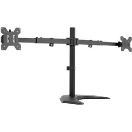 VIVO Premium Dual Ultra Wide LCD LED 27 to 38 inch Monitor Desk Stand, Heavy Duty, Free-Standing Telescoping Arms, Flush Wall Setup, Fits 2 Screens, Black, STAND-TS38B