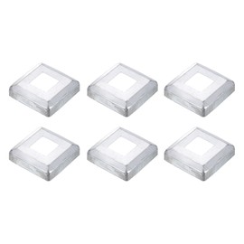 uxcell 6Pcs Post Base Cover, 2.5"x2.5" (Internal Size 1"x1") Metal Integral Style Post Skirt, Porch Column Wrap for Post Fence Deck Cable Railing Baluster Stair Rails, Silver