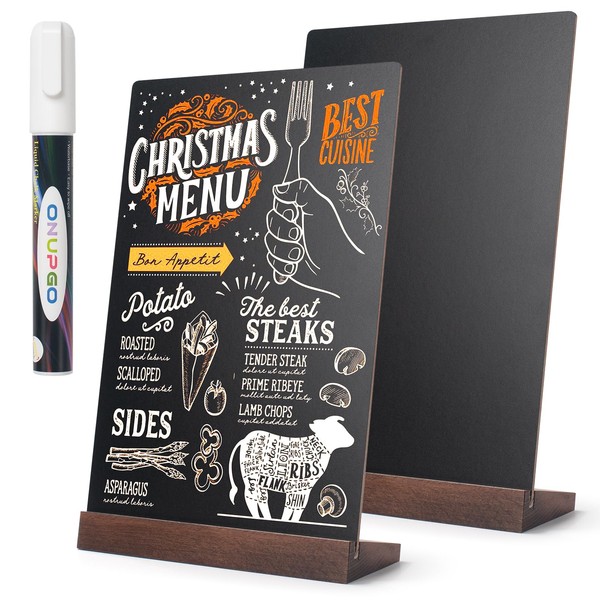 8 x 12 Chalkboard Sign, 2 Pack Tabletop Chalk Board