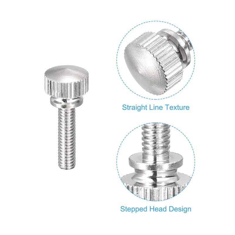 sourcing map Knurled Thumb Screws, M4x16mm Brass Shoulder Bolts Grip
