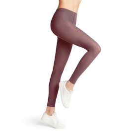 FALKE Women's Pure Matt 50 DEN W Le Semi-Opaque Plain 1 Pair Leggings, Pink Roan Rouge 8936, S-M