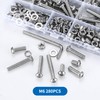 280 Piece M6 Screws Set, Pan Head Allen Screws Nuts