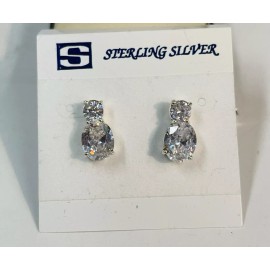 s.so 925 Sterling Silver Genuine CZ stud earring for women/teen/men