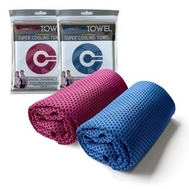 EeGo Cooling Towel, 2 Pack Microfiber Chilly Cooling Towel for Neck and Face, 39.37 x 11.81 Inch